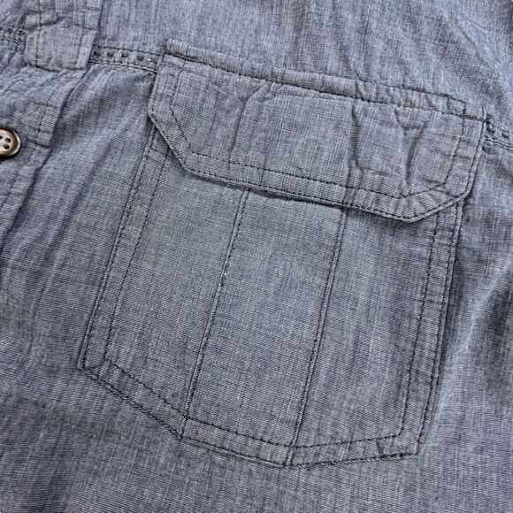 PrAna Slim Fit Shirt Mens Size Large Button Up Gray Roll Tab Long Sleeve - Picture 3 of 11